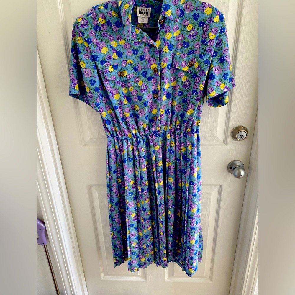 Vintage Leslie Fay floral dress